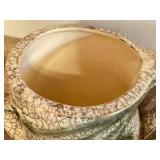 K1 - McCoy Pottery Grecian Pattern Crackle Glaze Teapots - Pattern 453, 24K Gold Trim