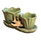 K1 - McCoy Vintage Double Swallow Flower Pot Planter - Green Celadon Glaze