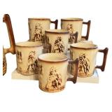 LR - Vintage McCoy El Rancho Western Pattern Coffee Pot & Mugs Set