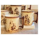 LR - Vintage McCoy El Rancho Western Pattern Coffee Pot & Mugs Set