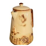 LR - Vintage McCoy El Rancho Western Pattern Coffee Pot & Mugs Set