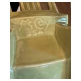 K1 - Vintage McCoy Vintage Rocking Chair Planter - Light Green Ceramic