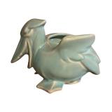 K1 - McCoy Cornucopia Vase & Vintage Nelson McCoy Pelican Planter - Turquoise (Lot of 2)
