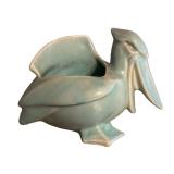 K1 - McCoy Cornucopia Vase & Vintage Nelson McCoy Pelican Planter - Turquoise (Lot of 2)