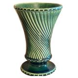 K - Vintage McCoy Floraline Spiral Vase - McCoy Basketweave Planter - McCoy Rustic Leaf Vase (Lot of 3)