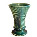 K - Vintage McCoy Floraline Spiral Vase - McCoy Basketweave Planter - McCoy Rustic Leaf Vase (Lot of 3)