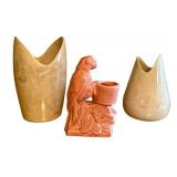 K - Vintage McCoy Cascade Vases & Vintage McCoy Pottery Pink Parrot Planter
