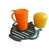 K - Assorted Tea Time Teaware - Teapot, Tea Canisters & Trivet, Pre-Owned
