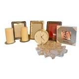 K - Home Decor Frames, Battery-Operated Candles (6-Inch) & Glass Dish 9.5-Inch