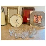 K - Home Decor Frames, Battery-Operated Candles (6-Inch) & Glass Dish 9.5-Inch