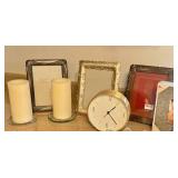 K - Home Decor Frames, Battery-Operated Candles (6-Inch) & Glass Dish 9.5-Inch