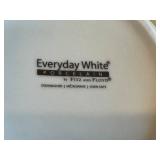 LR - Fitz and Floyd Everyday White Porcelain Platter, Teapot & 3 Mugs (Lot of 5)