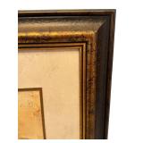 K - Framed Floral Still-Life Print of White Roses in Ornate Frame