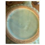 K - McCoy Pottery Match Holder, Vintage Glazed Covered Dish & Antique Iron Door Stop (Lot of 3)