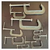G - Craftsman Assorted Metal Clamps - C-Clamps & Bar Clamps