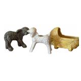 LLR - Nelson McCoy Lamb Planters & Baby Bassinet Flower Planter - Vintage McCoy Pottery (Lot of 3)
