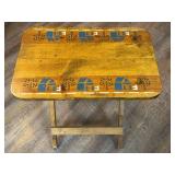 LLR - Hand Painted County Scene Wooden Folding Table Tray