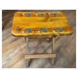 LLR - Hand Painted County Scene Wooden Folding Table Tray