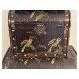 LLR - Decorative Nesting Trunks - Bird Motif Lacquer Finish