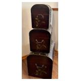 LLR - Decorative Nesting Trunks - Bird Motif Lacquer Finish