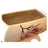 LLR - Vintage McCoy Pottery Springwood Line Footed Planter - Cherry Blossom Floral Design