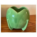 LLR - McCoy Vintage Pottery Planter Lot - Green Fan Planter & Two Tulip Shaped Planters