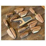LLR - Clarks Wooden Shoe Lasts - Assorted Foot Forms with Brass Rods (England)