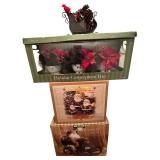 LLR - Assorted Christmas Decor - Holiday Centerpiece Trio Santa Figurine Set & Decorative Santa (Lot of 3)
