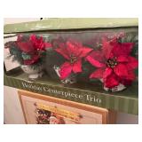 LLR - Assorted Christmas Decor - Holiday Centerpiece Trio Santa Figurine Set & Decorative Santa (Lot of 3)