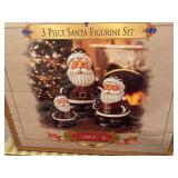 LLR - Assorted Christmas Decor - Holiday Centerpiece Trio Santa Figurine Set & Decorative Santa (Lot of 3)