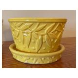 LLR - McCoy Pottery Planters - Greek Key Pattern (2) & Leaf & Berry Pattern (1)