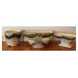 LLR - Vintage Mid Century McCoy Grecian Line Planters (Lot of 4) Crackle Glaze