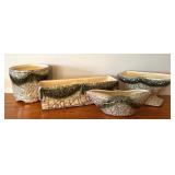 LLR - Vintage Mid Century McCoy Grecian Line Planters (Lot of 4) Crackle Glaze