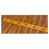 Oak Wall Mounted Coat Rack with Six Hooks - 75-Inch Length