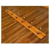 Oak Wall Mounted Coat Rack with Six Hooks - 75-Inch Length