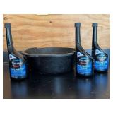 G - Techron Fuel Injector Cleaner Bottles (3) & Oil Drip Pan