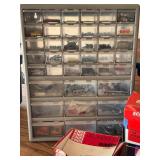 G - Assorted Screws, Nails & Fasteners and Plastic Organizer Box