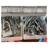 G - Assorted Screws, Nails & Fasteners and Plastic Organizer Box