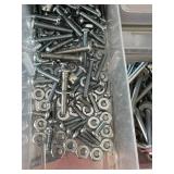G - Assorted Screws, Nails & Fasteners and Plastic Organizer Box