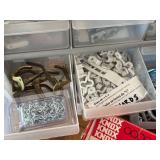 G - Assorted Screws, Nails & Fasteners and Plastic Organizer Box
