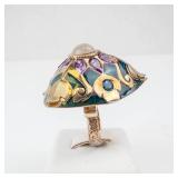 Moonstone Amethyst Blue Topaz Vermeil Ring with Green Enamel - Size 8 - Thailand 925