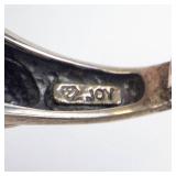 Sterling Silver Carnelian Ring With Fish Filigree - Size 8