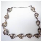 DaneCraft Sterling Silver Leaf Link Necklace - 17 Inch