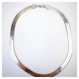 Stunning Herringbone Sterling Silver Necklace - 16-inch, 7.5mm Wide - CANADA Stamp