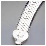 Stunning Herringbone Sterling Silver Necklace - 16-inch, 7.5mm Wide - CANADA Stamp
