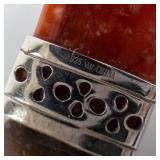 Jade & Onyx Face Hinged Sterling Silver Bangle - 57mm Inner Diameter