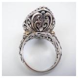 Samuel B. 18K & Sterling Pink Topaz Ring, Pear-Cut - Size 8
