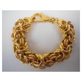 Byzantine Bracelet - Gold-Plated, Heavy Link Chain, 8-Inch Length
