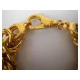 Byzantine Bracelet - Gold-Plated, Heavy Link Chain, 8-Inch Length