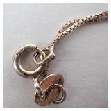 Lee Sands Sterling Silver Flower Pendant Necklace with Mother of Pearl Blossom & Black Center